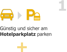 Parken Sie sicher direkt  auf dem Hotelparkplatz