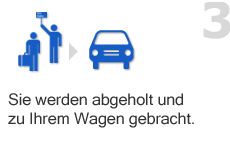 Entspannt zurück zum Auto mit kostenlosem Taxi-Transfer