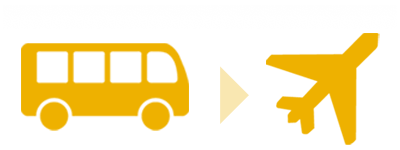 Shuttleservice vom Flughafenhotel zum Terminal und zurück.